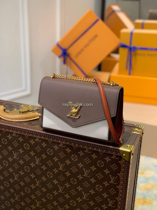 LOUIS VUITTON-M58949 루이비통 브라운/크렘 송아지 가죽 마이락미 체인 백