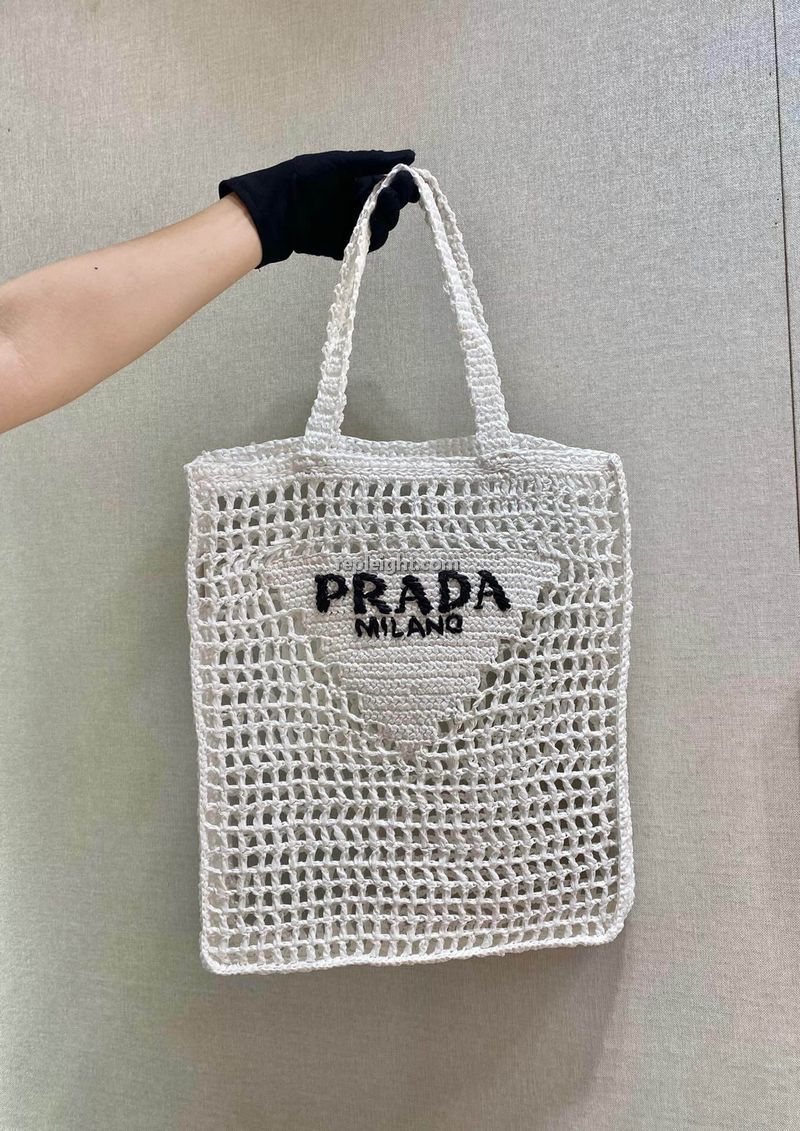 PRADA-1BG393 프라다 화이트 라피아 토트 백