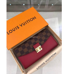 LOUIS VUITTON-N60207 루이비통 퍼플 송아지 가죽 다미에 에벤 크로셋 월릿