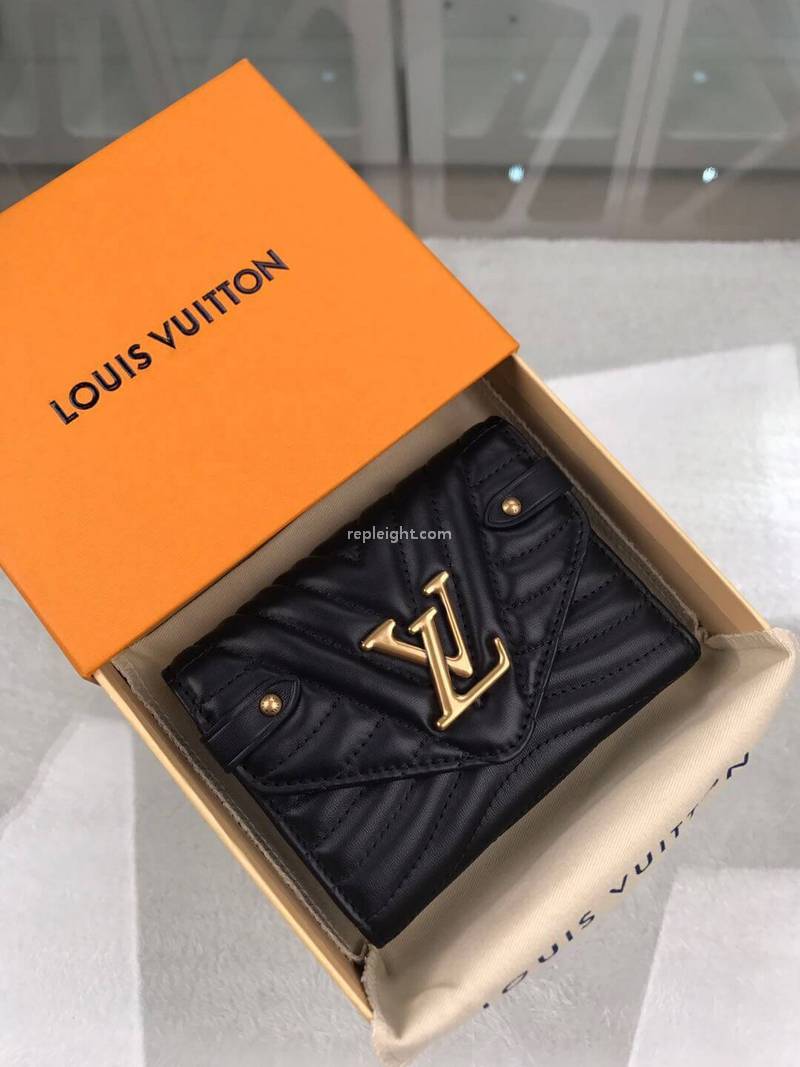 LOUIS VUITTON-M63427 루이비통 블랙 물결 패턴 뉴 웨이브 컴팩트 월릿