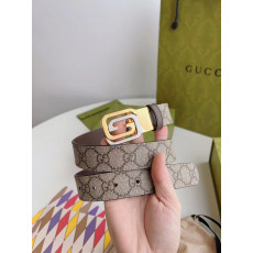 GUCCI-‎715603 KAAAD 8358 스퀘어드 인터로킹 G 리버서블 벨트 3.0CM