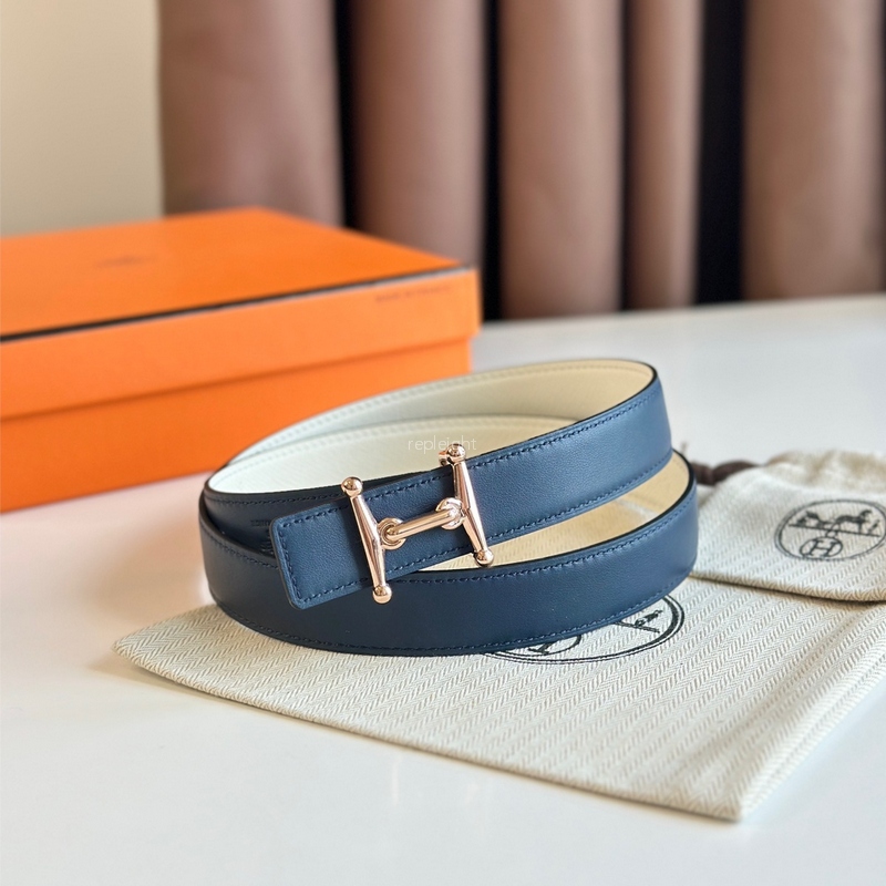 에르메스-HERMES MORS H BELT BUCKLE & REVERSIBLE LEATHER STRAP 24MM (6)