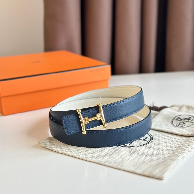 에르메스-HERMES MORS H BELT BUCKLE & REVERSIBLE LEATHER STRAP 24MM (5)