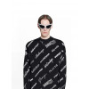 발렌시아가-BALENCIAGA 724858T16651070 MEN'S LOGOMANIA ALL OVER SWEATER IN BLACK